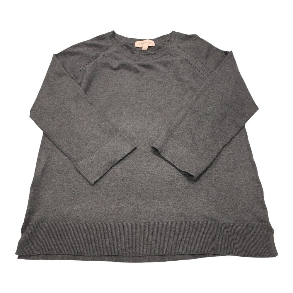 Philosophy Republic Clothing‎ Women's Long Sleeve Heather/Black Sweater- Small